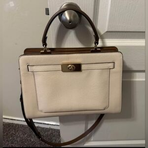 Elegant Cream Leather Handbag